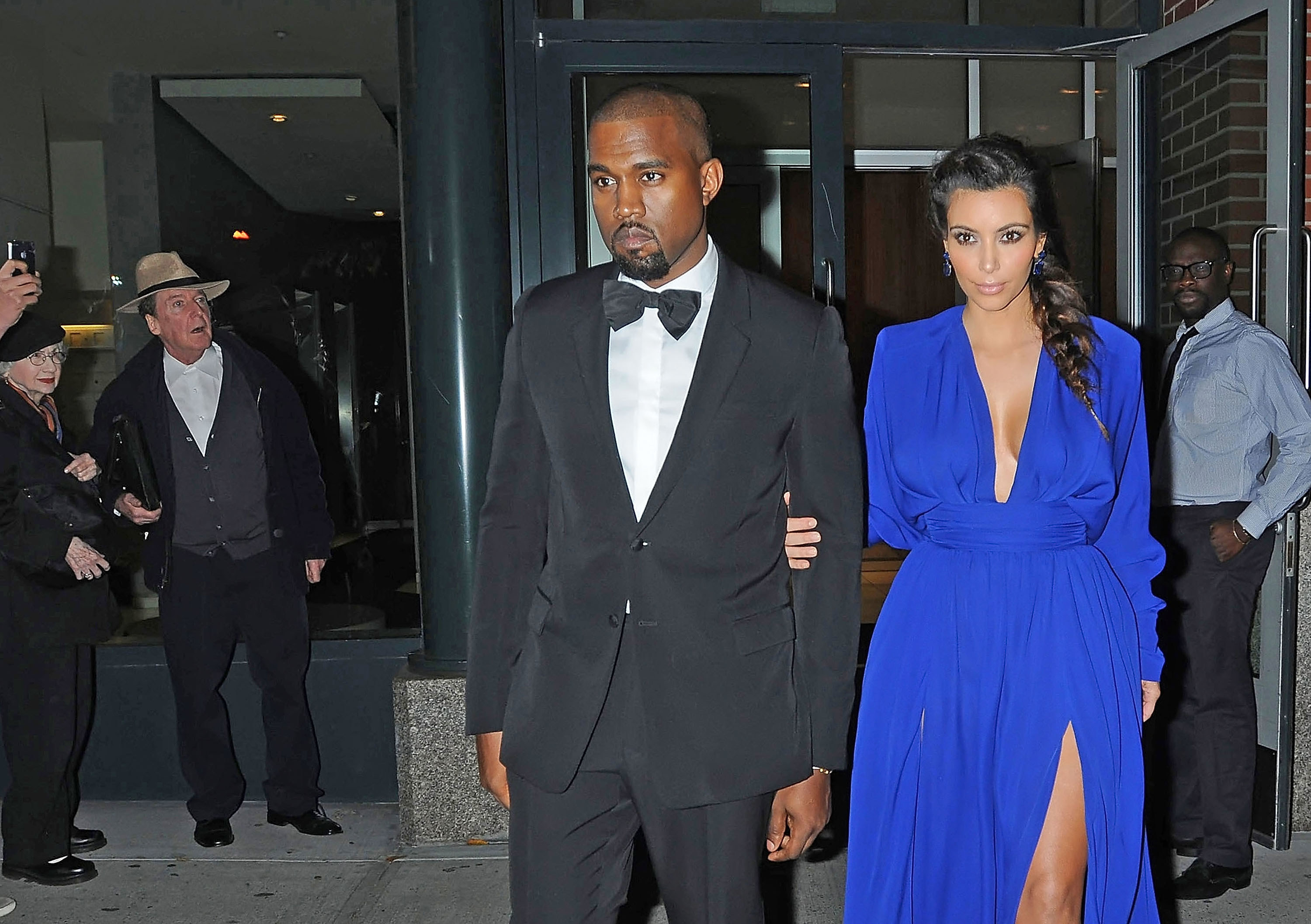 Kanye West and Kim Kardashian are seen on October 22, 2012 in New York City