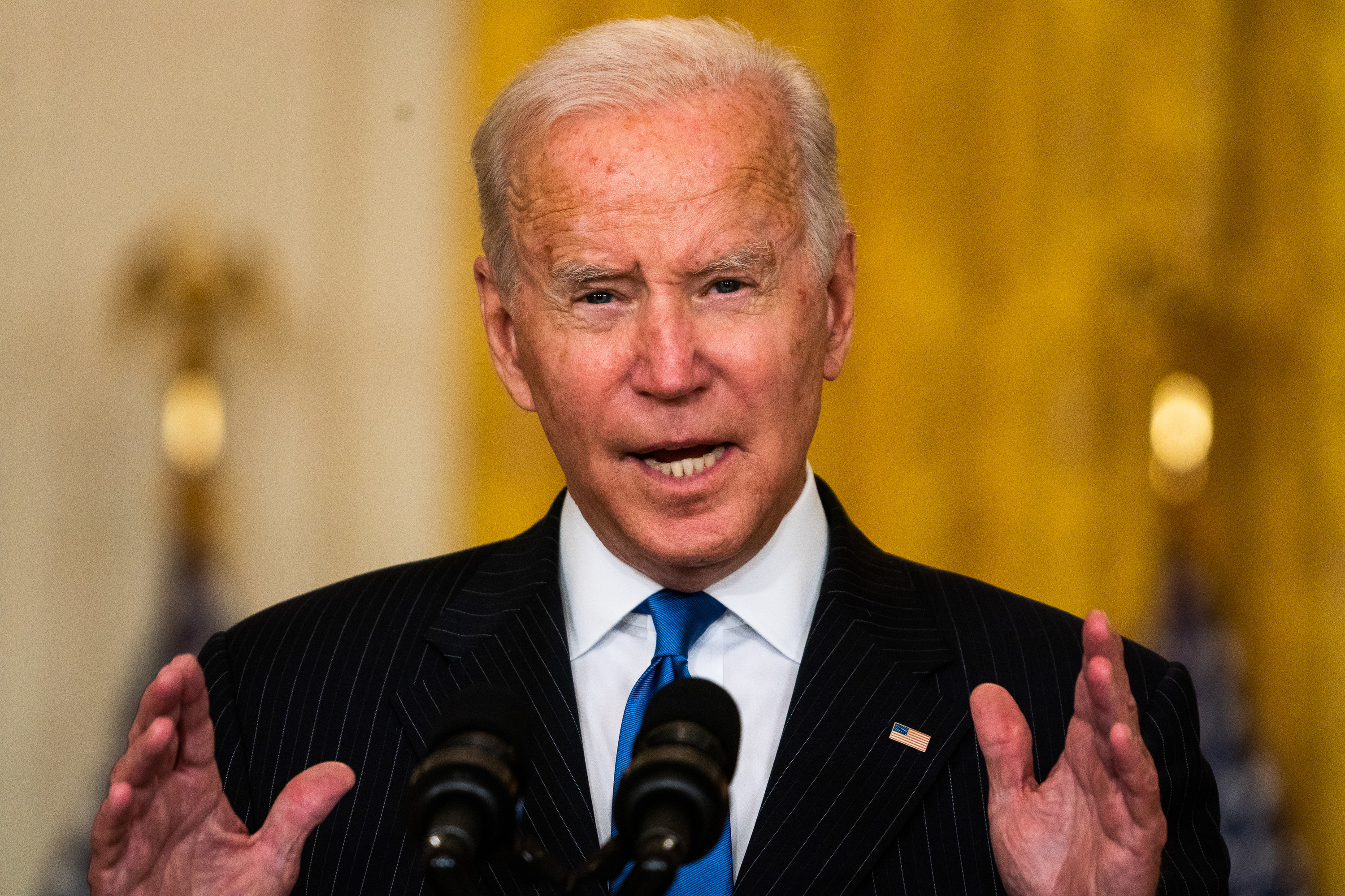 close up of Joe Biden giving a speech
