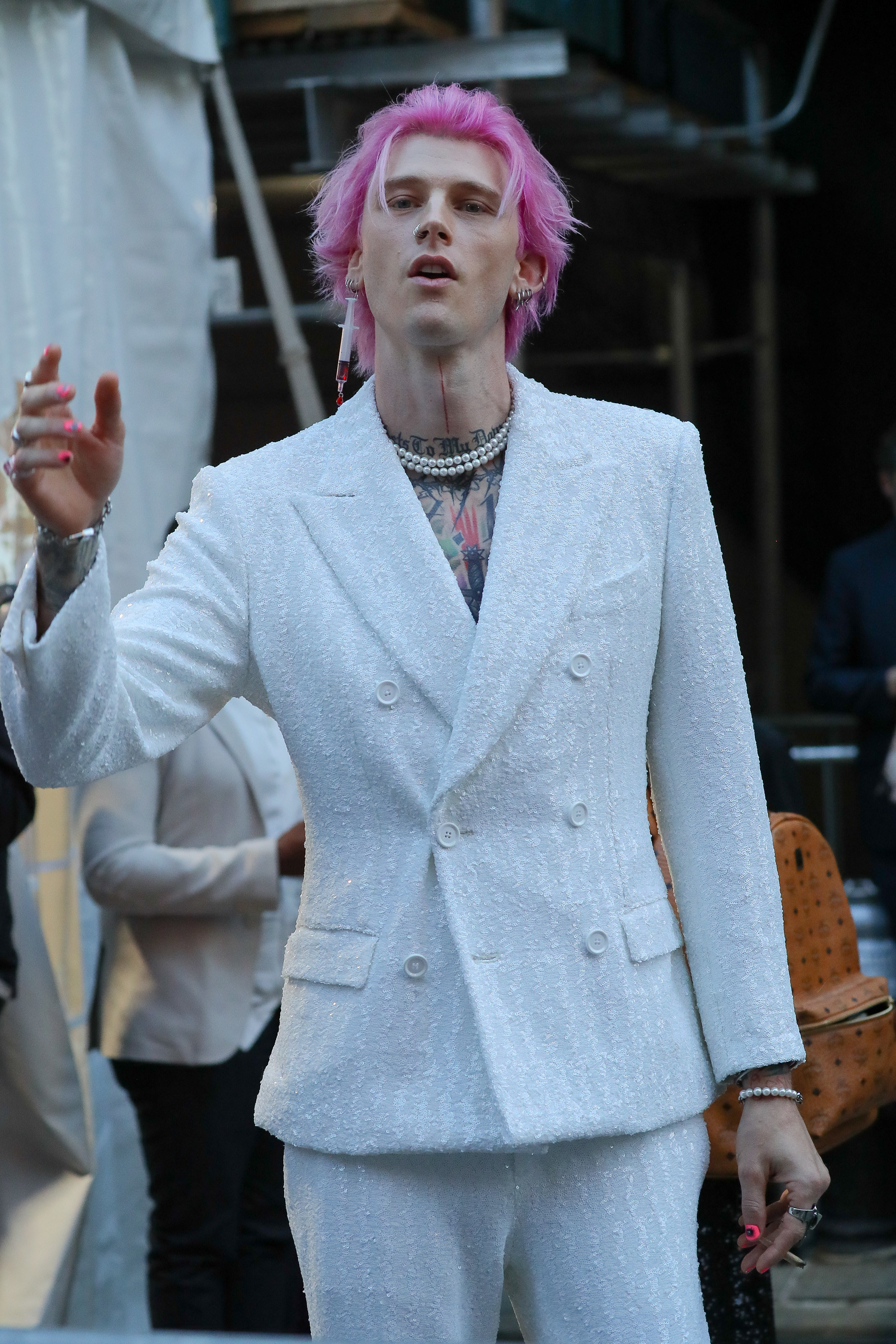 close up of MGK at the event