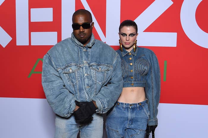 Julia Fox and Kanye West posing for a photo