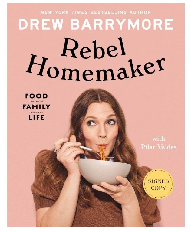 The pink book cover of &#x27;Rebel Homemaker&#x27; by Drew Barrymore