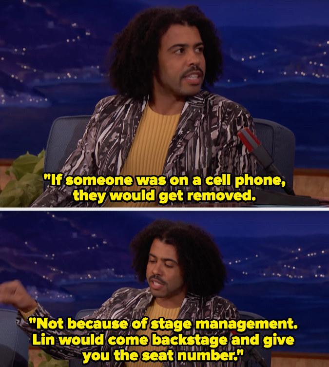 Daveed Diggs discusses Lin-Manuel Miranda pointing out texting audience members in Hamilton