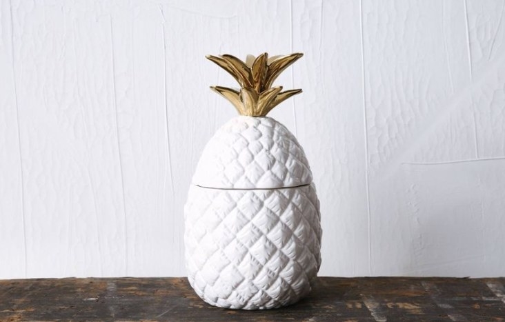Pineapple jar against white background