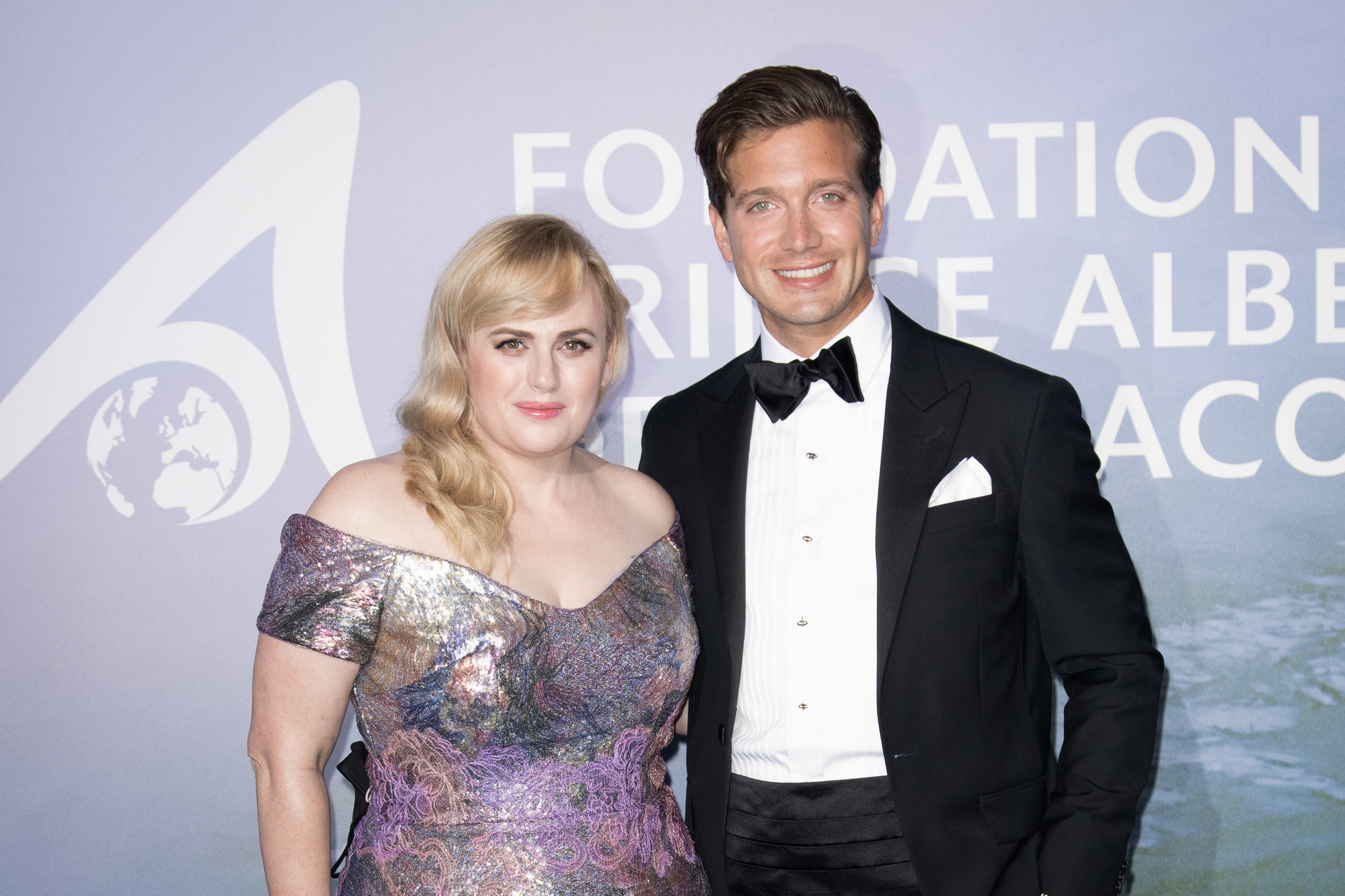 Rebel Wilson and Jacob Busch attend the Monte-Carlo Gala For Planetary Health on September 24, 2020 in Monte-Carlo, Monaco.