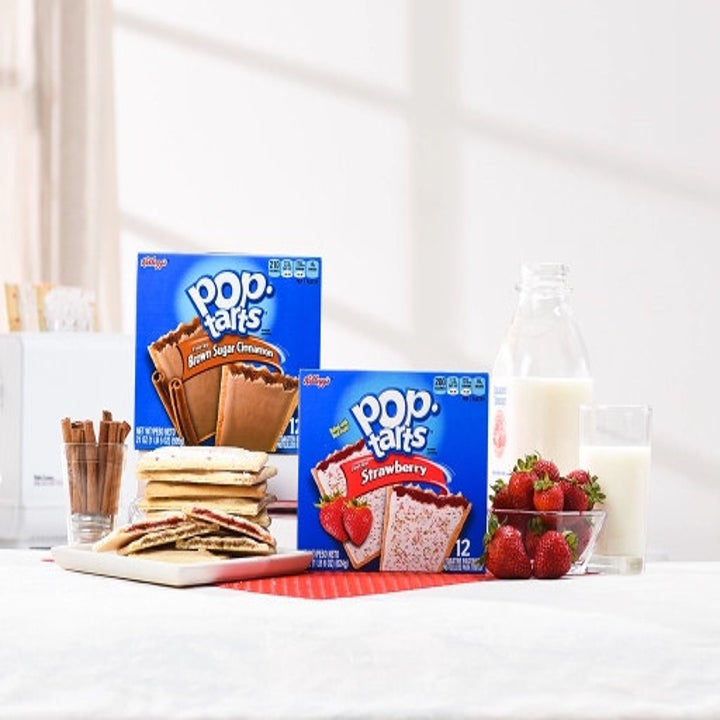 two boxes of strawberry and cinnamon pop tarts on a table