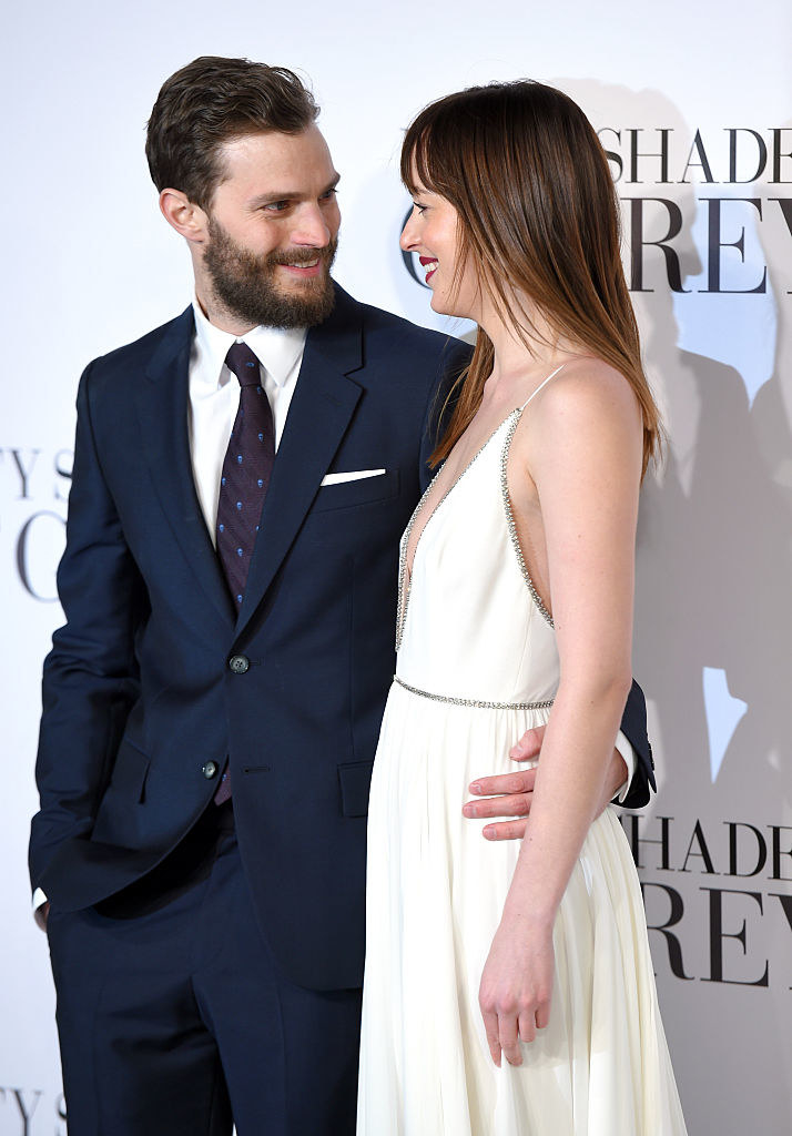Dakota Johnson and Jamie Dornan attend the UK Premiere of &quot;Fifty Shades Of Grey&quot;