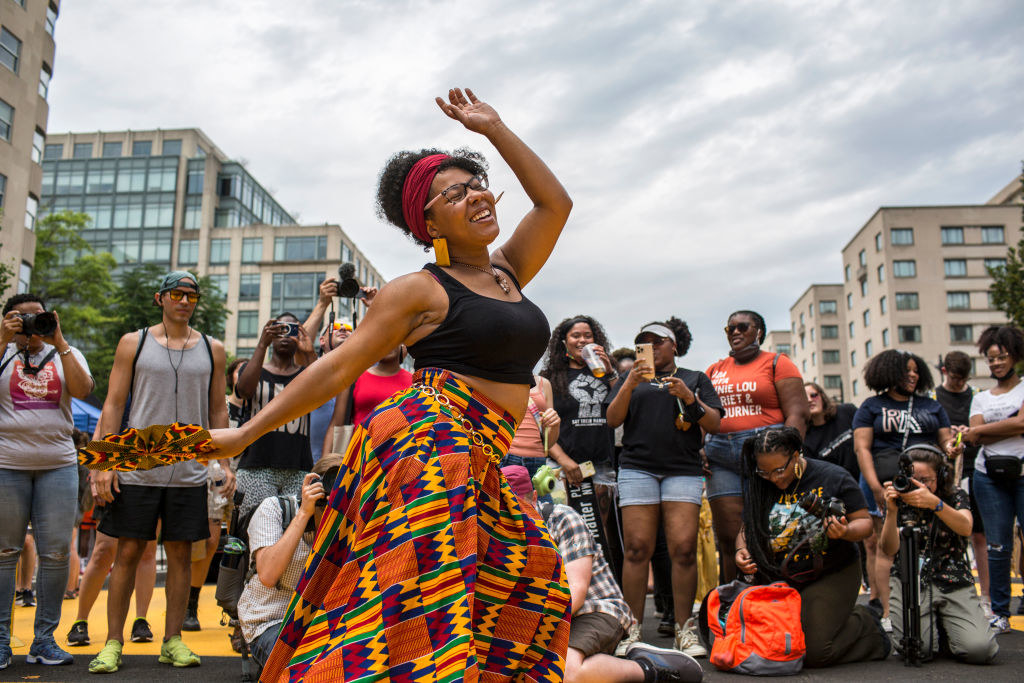 A woman dances