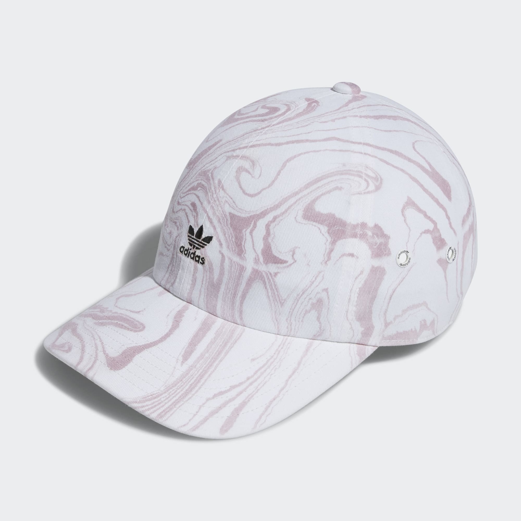 the pink and white marbleized hat