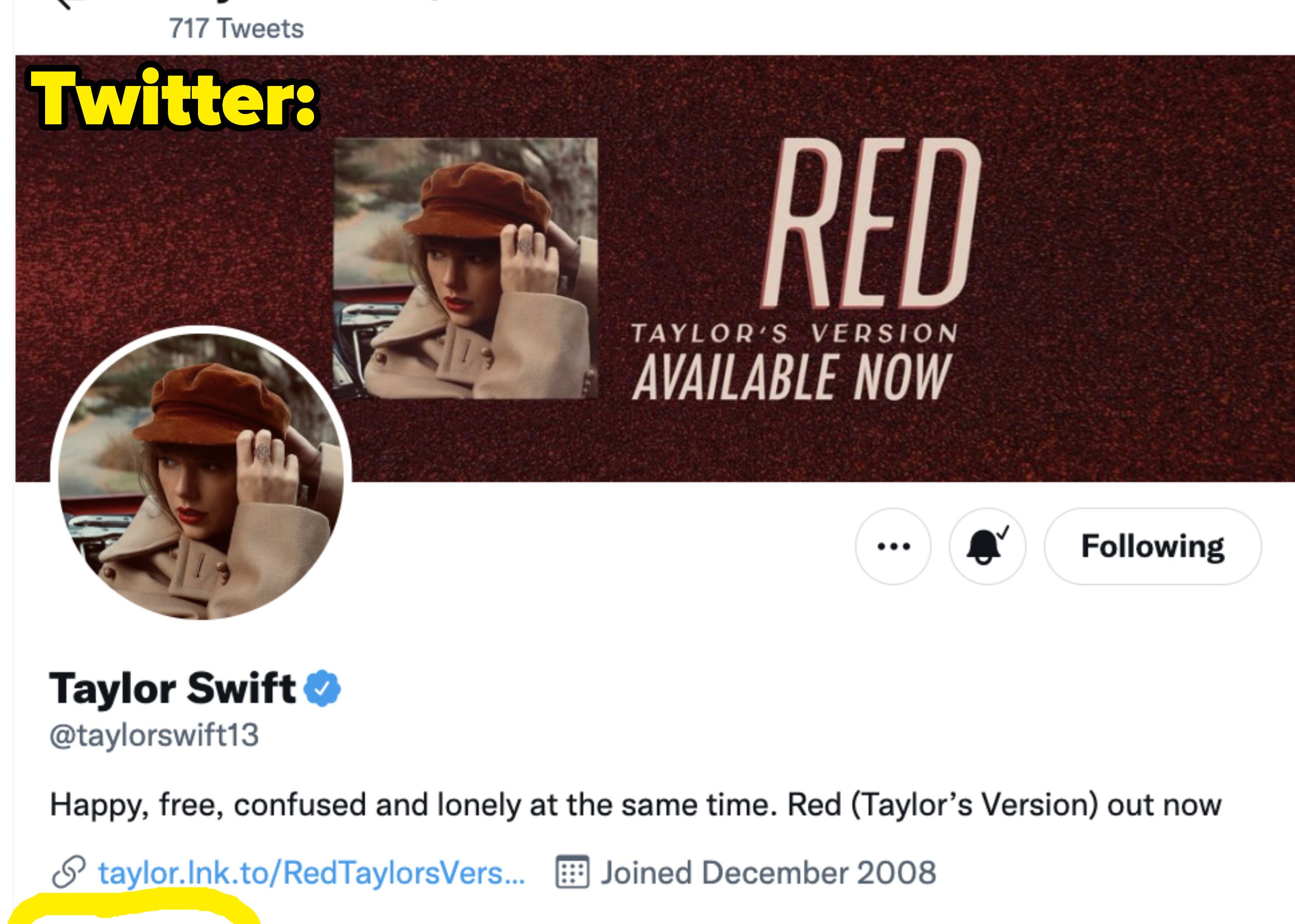 Taylor Swift following 0 people on Twitter