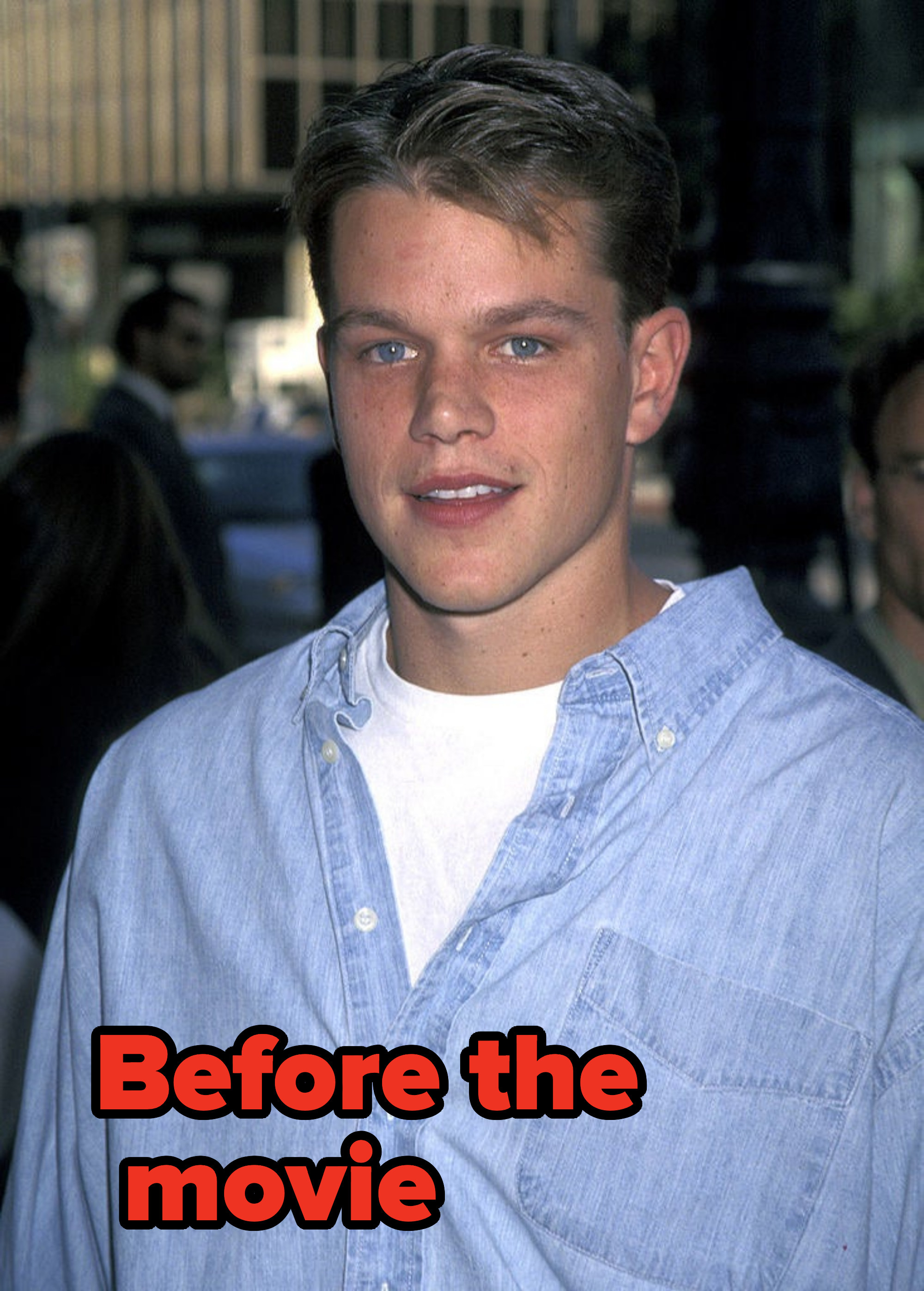 A photo of Matt Damon before filming the movie, when he looks healthy