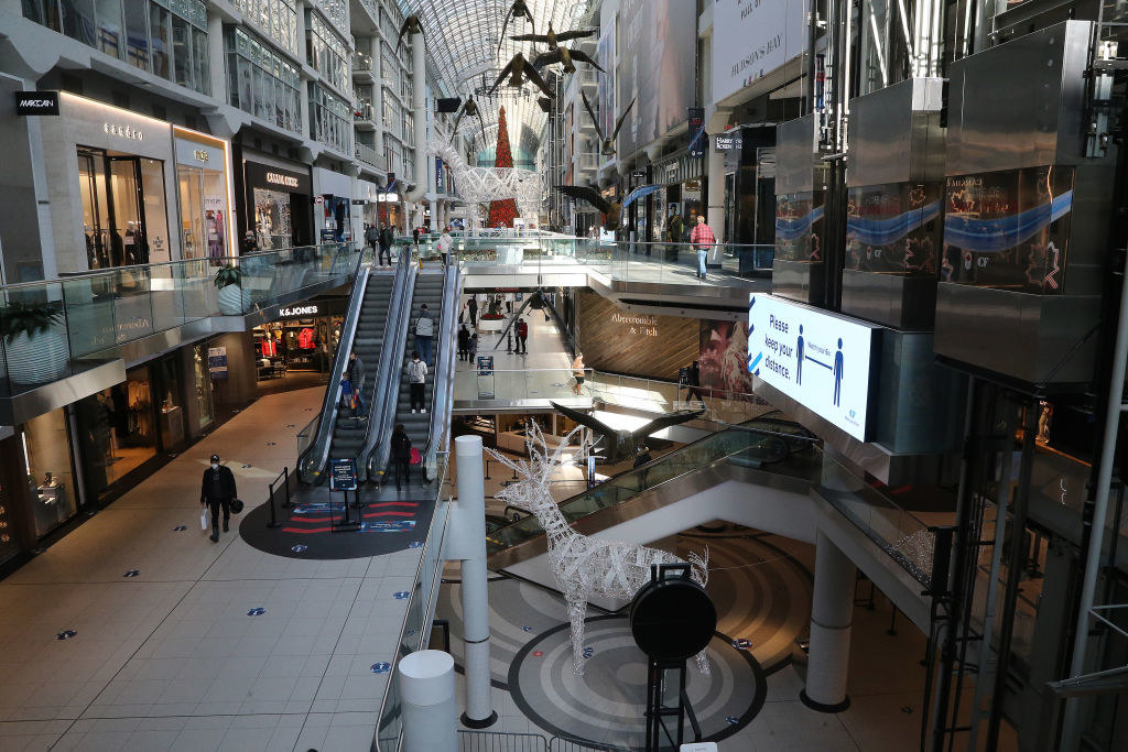 stores and escalators in toronto eaton centre