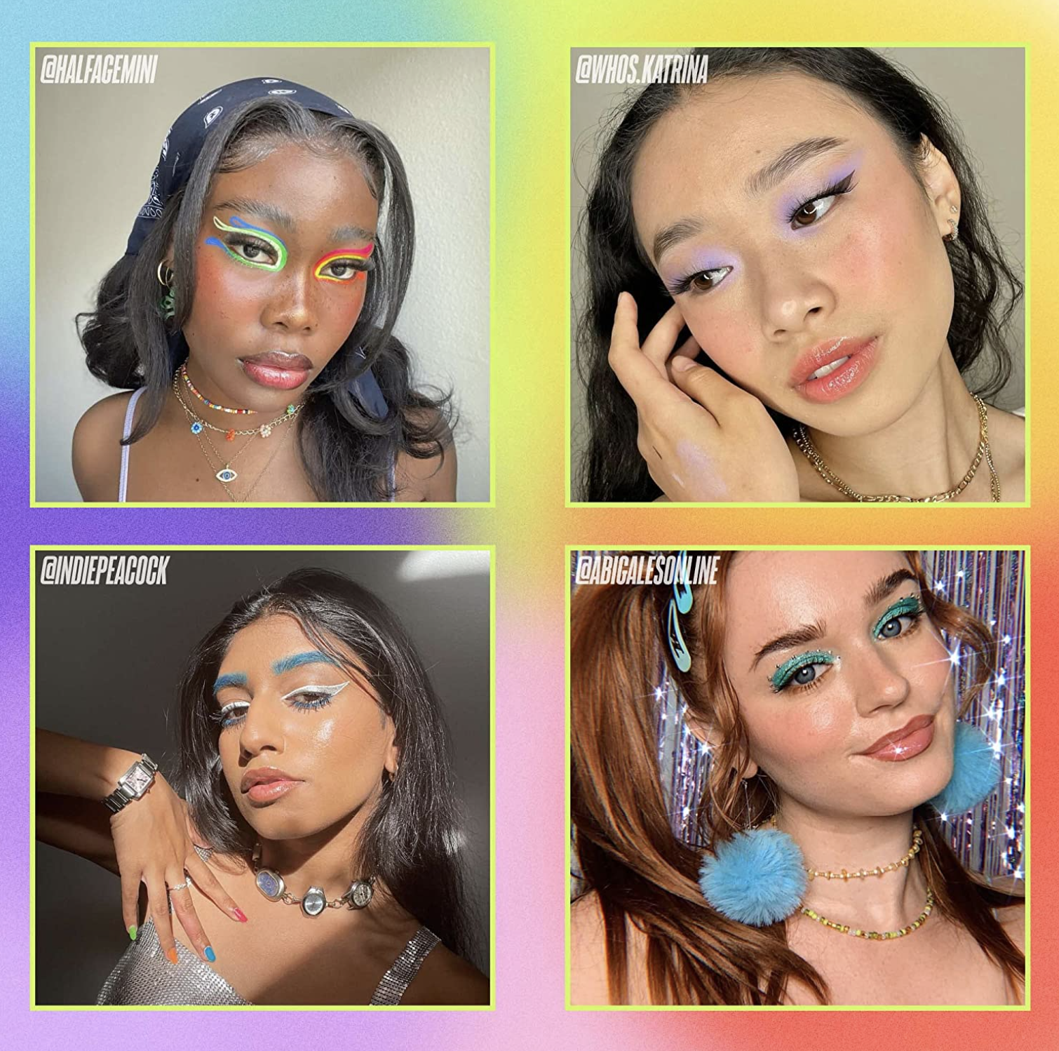 four different models wearing the blush