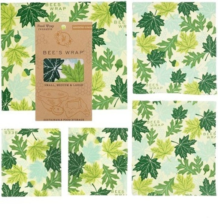 The five sizes of forest themed Bee's wraps