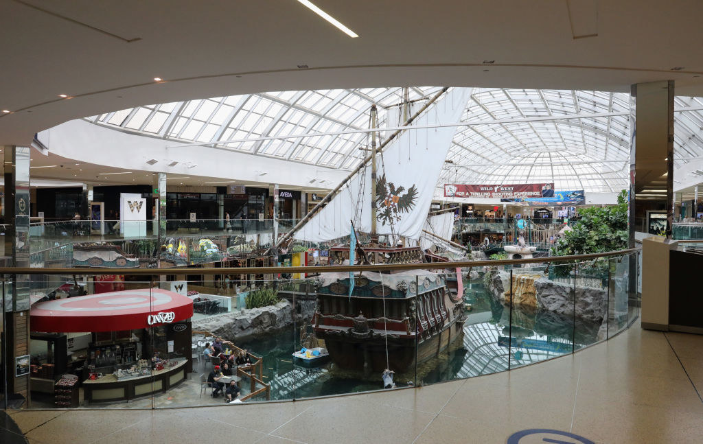 inside view of amusement park inside west edmonton mall in canada