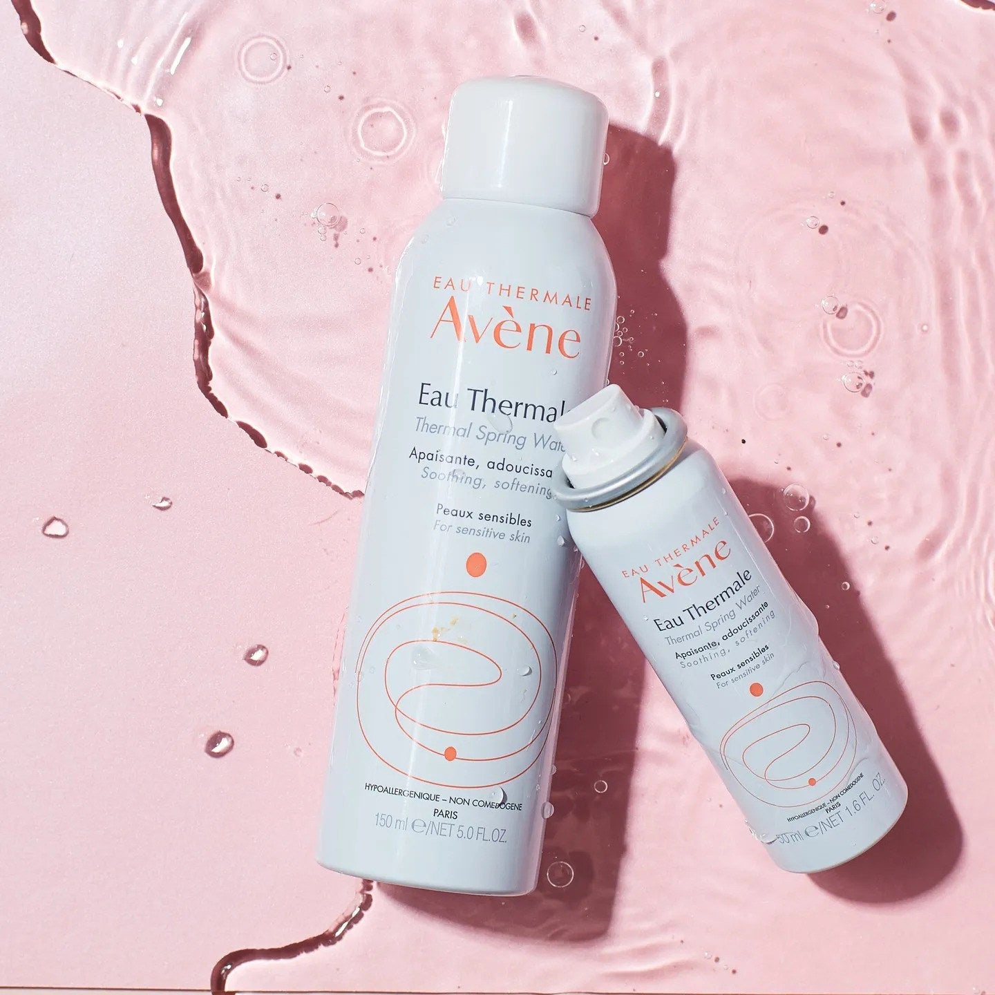 two bottles of the thermal outpouring  h2o  spray successful  2  antithetic  sizes