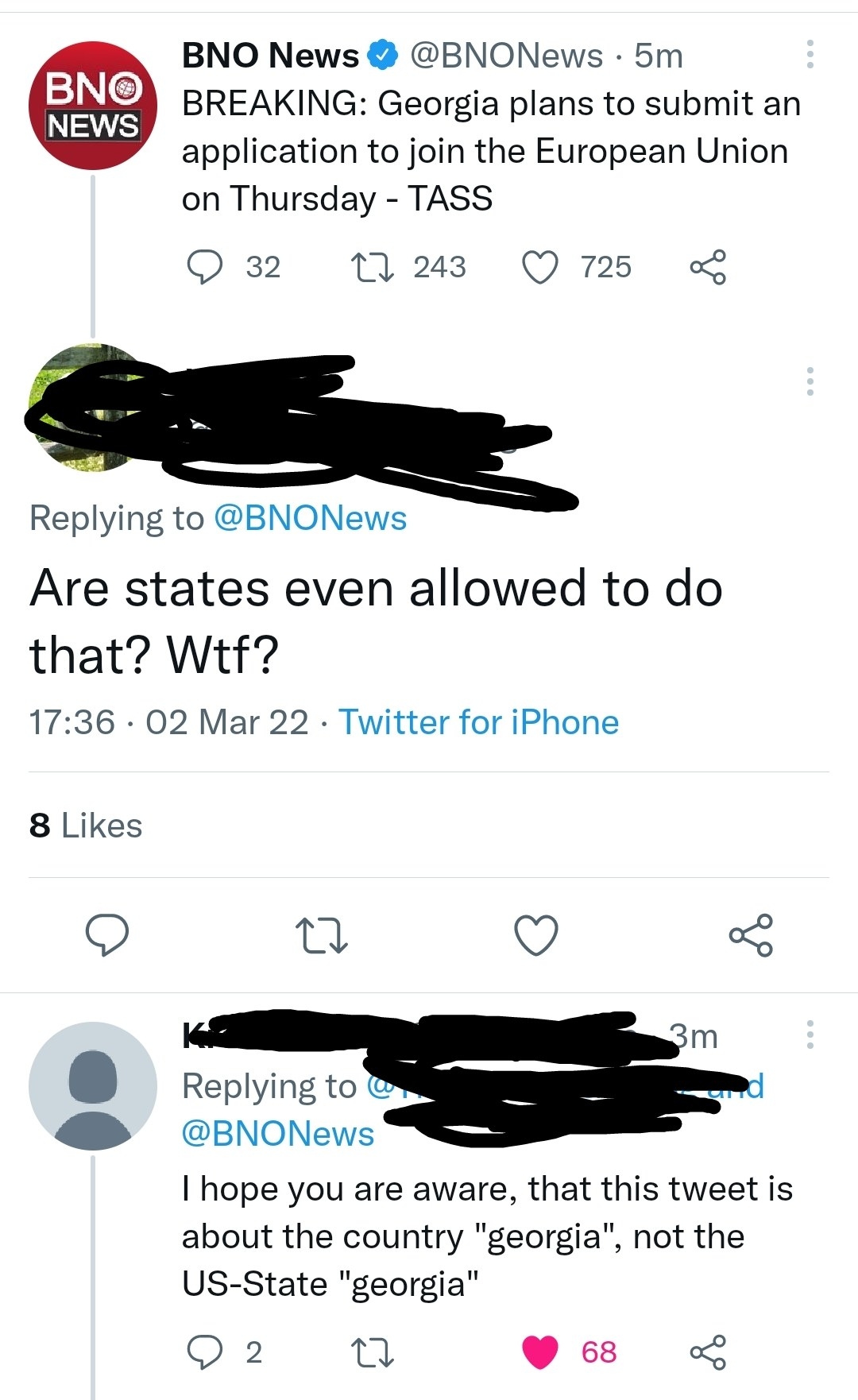 American who does not know georgia is also a country