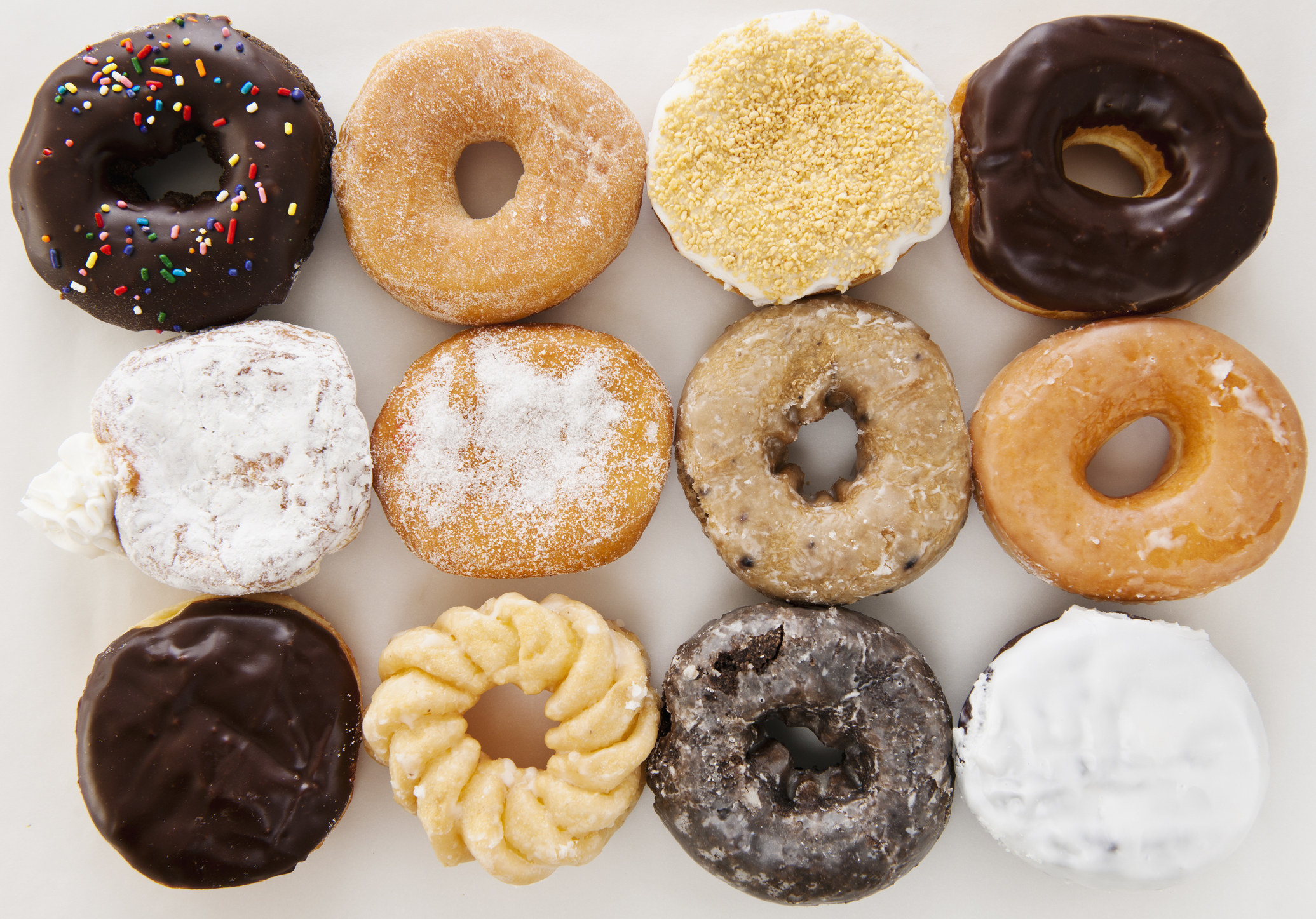 Various kinds of donuts.
