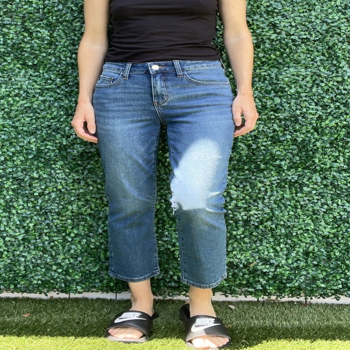 the author wearing the jeans