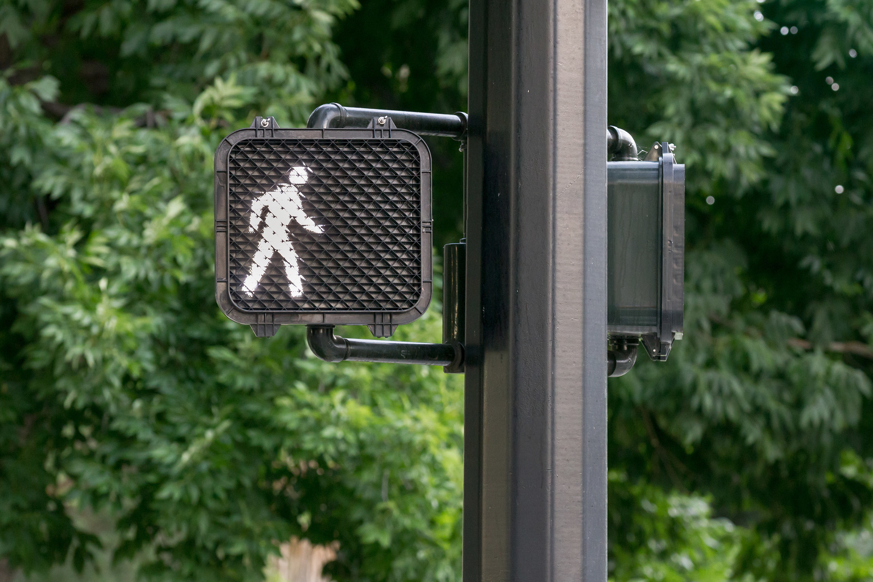 walk sign for crossing street