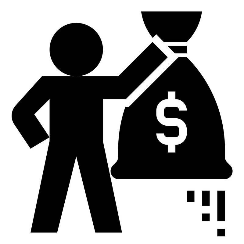 Icon of a man holding a bag of money