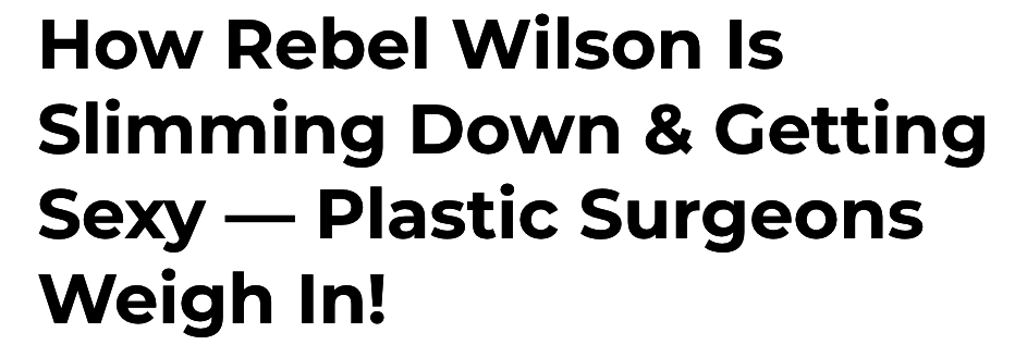 headline saying plastic surgeons are now weighing in about rebel&#x27;s weight