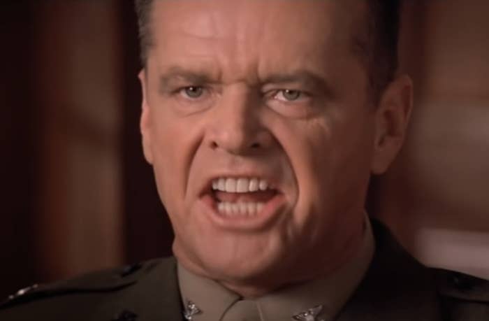 Jack Nicholson as Col. Nathan R. Jessup yells, &quot;You can&#x27;t handle the truth!&quot; as he&#x27;s questioned by by Lt. Daniel Kaffee