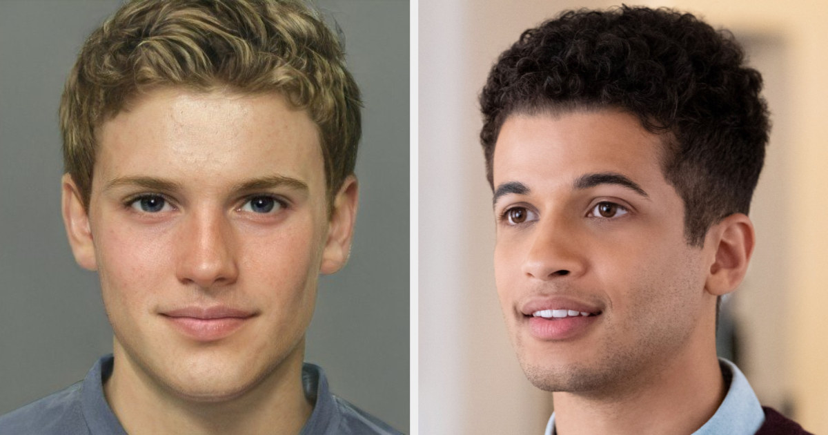 They look completely different, with the actor having darker skin, dark hair, and some stubble