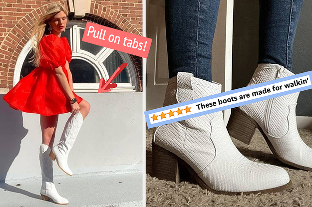 Emma Chamberlain seen wearing yellow dress, red cowboy boots, bag