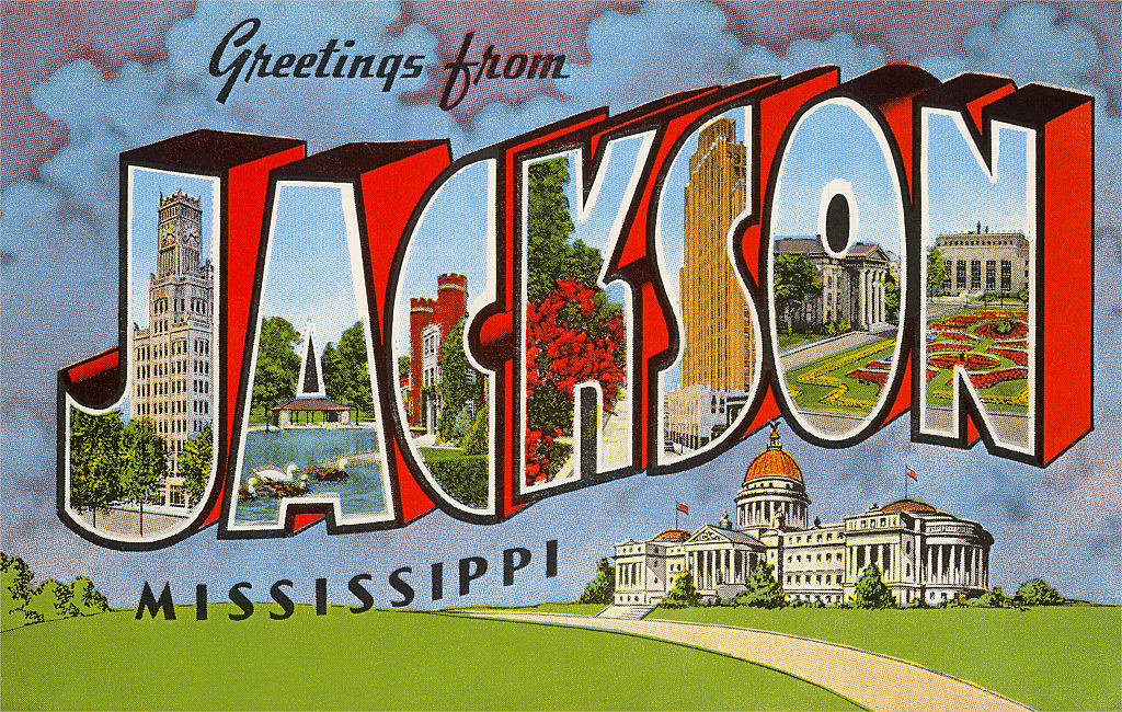 an image that says &quot;Greetings from Jackson, Mississippi&quot;