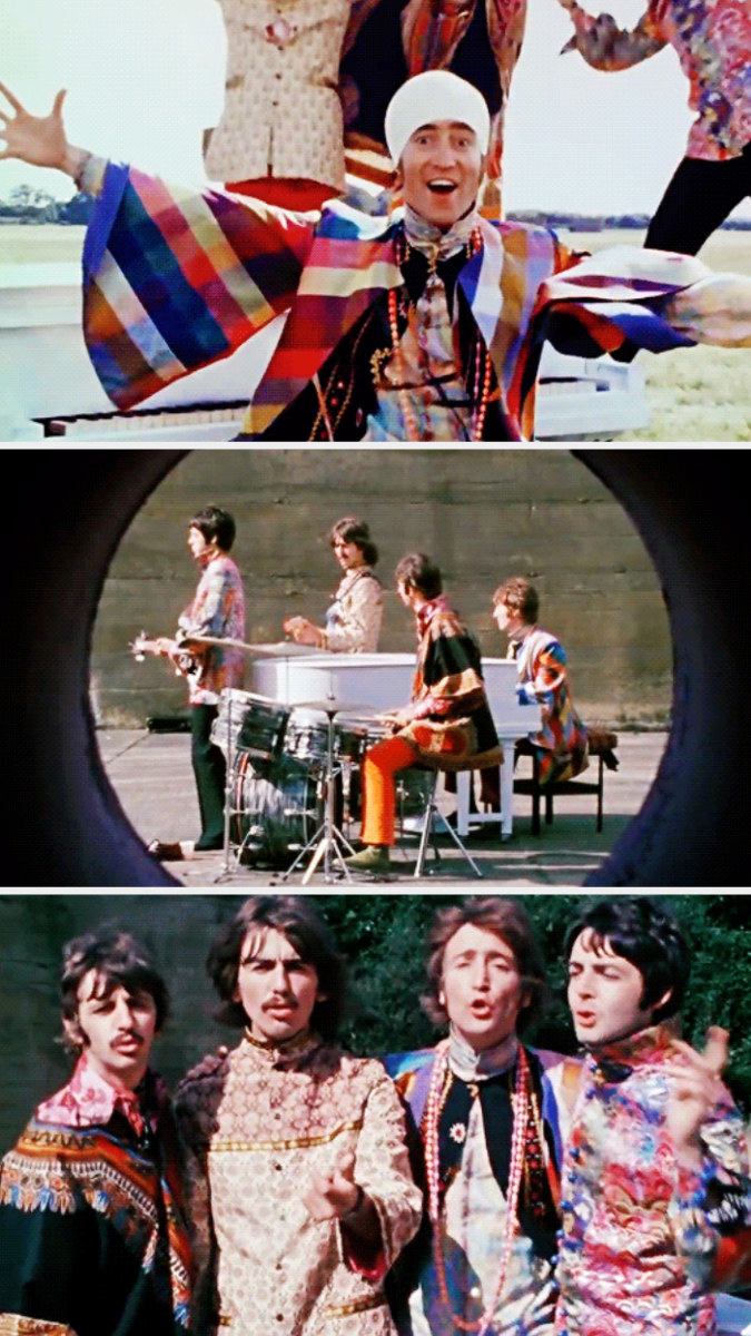 The Beatles in their &quot;I Am the Walrus&quot; music video