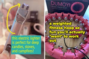 electric lighter and fitness hoop 