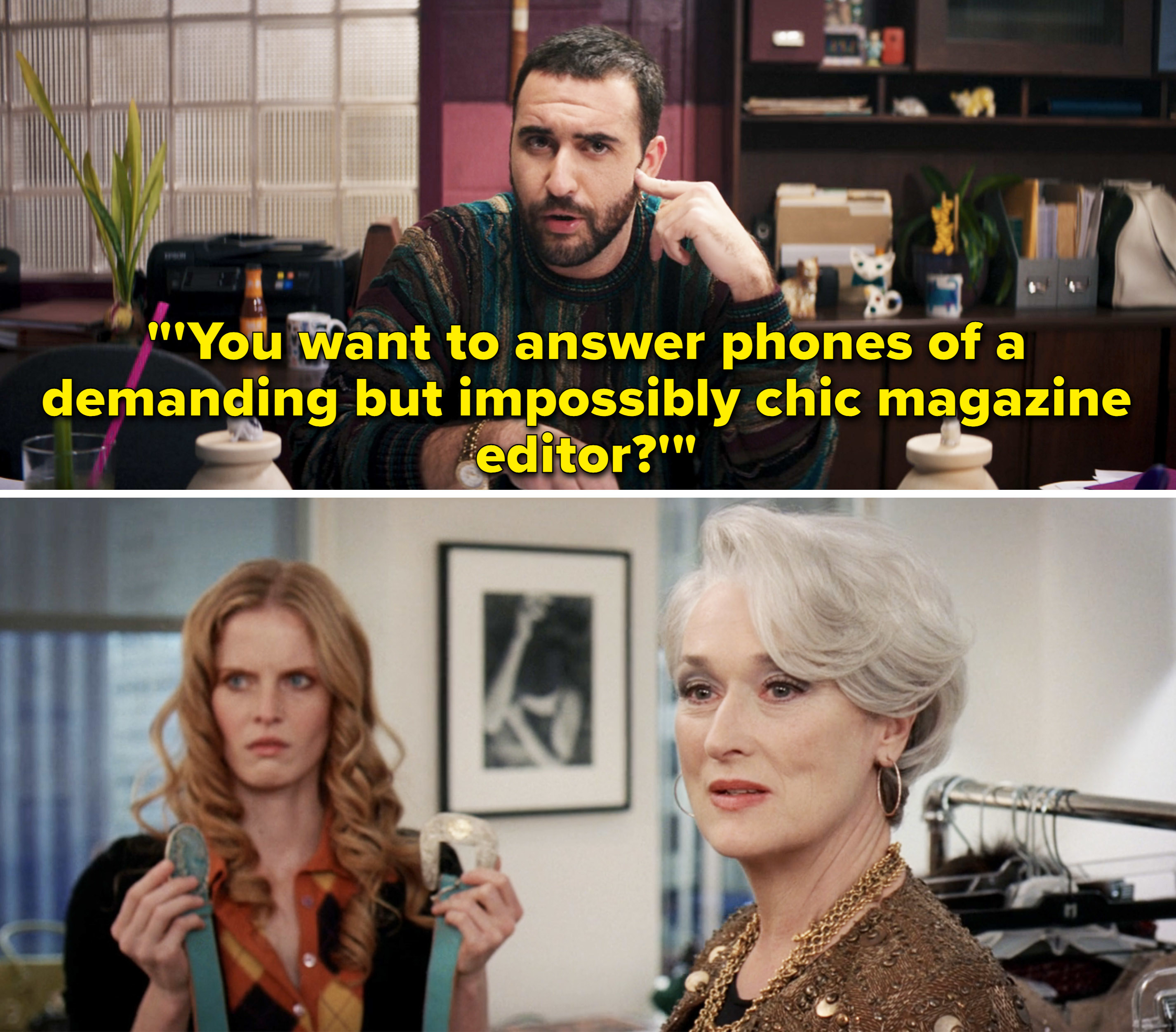 Screenshots from &quot;Ms. Marvel&quot; and &quot;The Devil Wears Prada&quot;