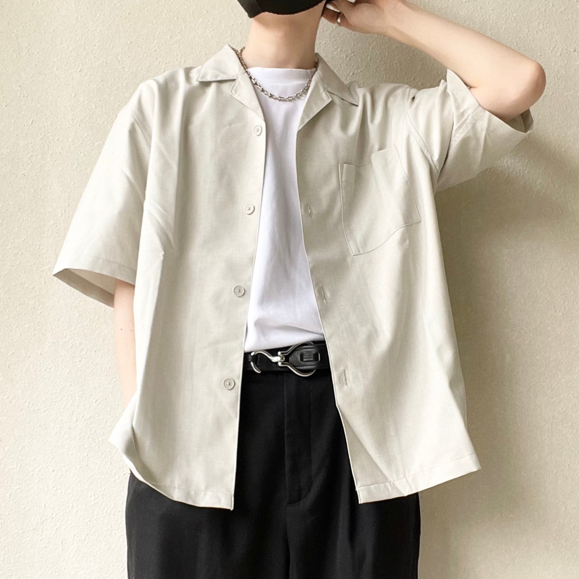 GU（ジーユー）の新作メンズアイテム「ドライリラックスフィットオープンカラーシャツ（5分袖）」セットアップや夏コーデにおすすめ
