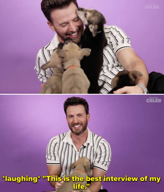 Chris laughing and saying &quot;This is the best interview of my life&quot;