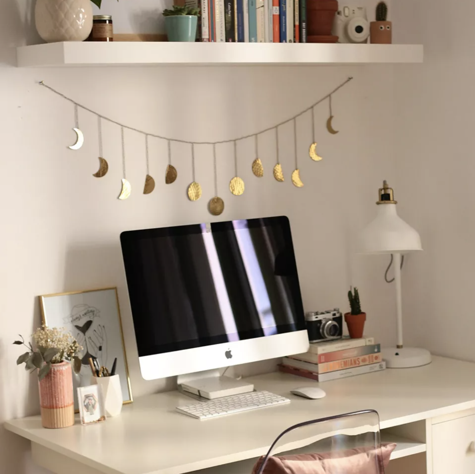 The banner in an office above a desk