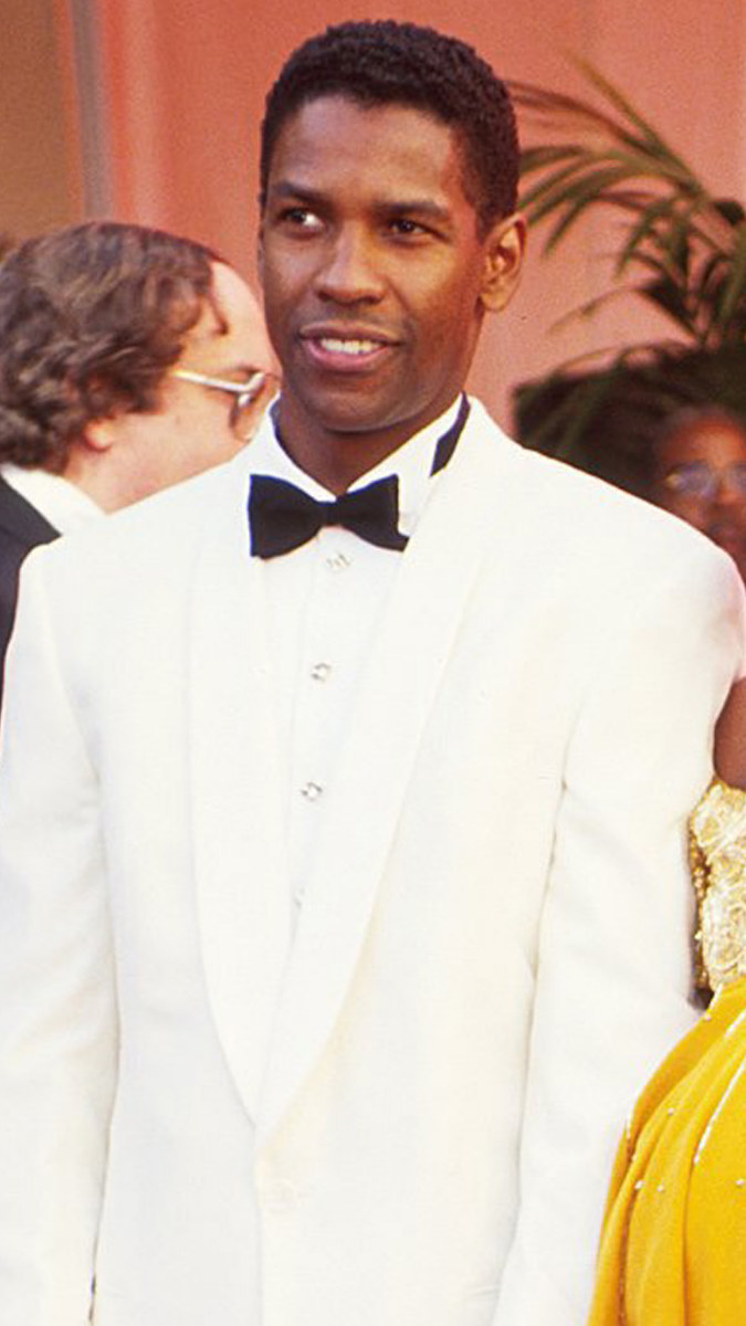 Washington at the Oscars in the early &#x27;90s in a bow tie