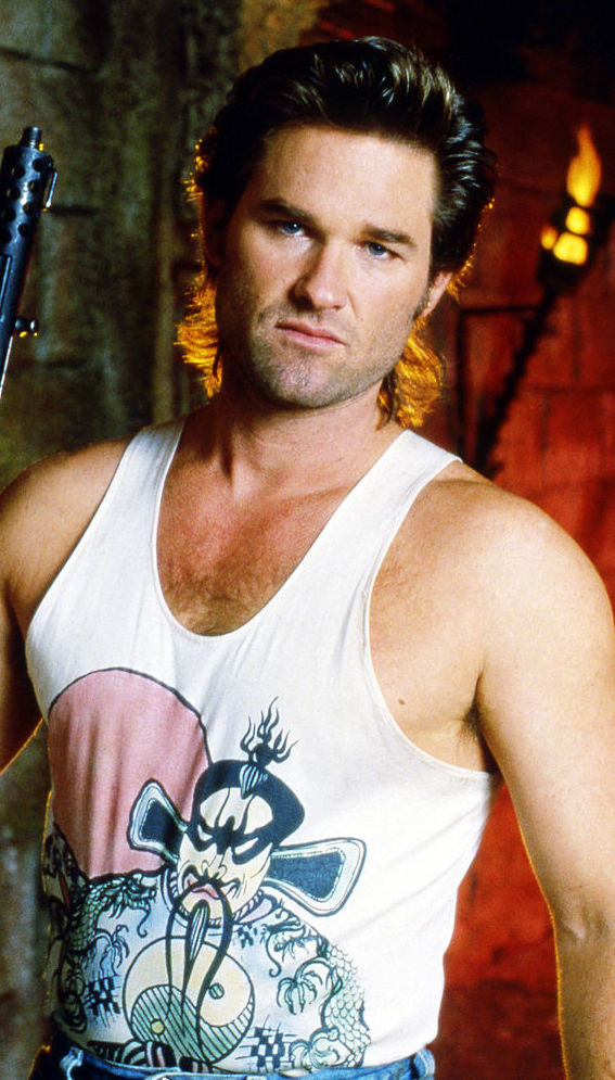 Russell in &quot;Big Trouble in Little China&quot; in a muscle shirt and mullet