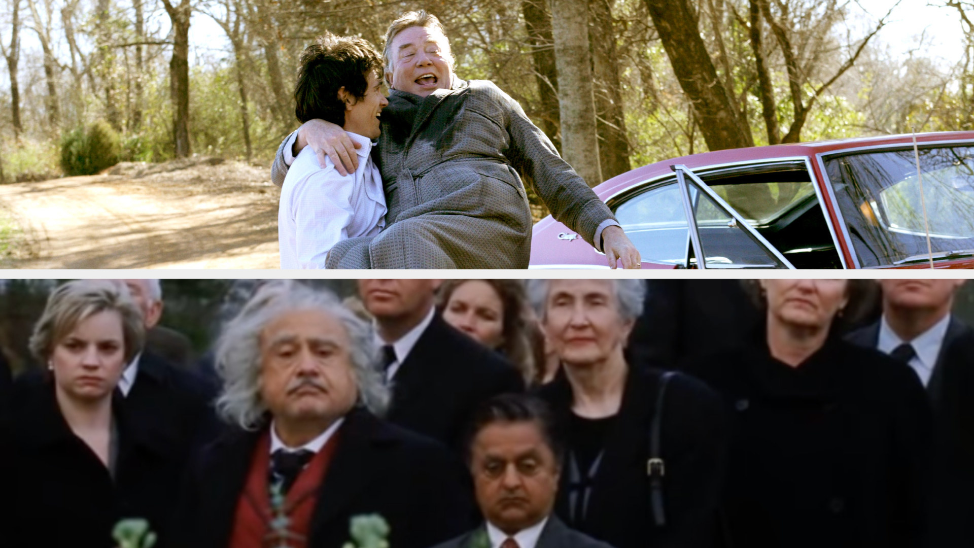 Will holding Edward; the characters at Edward&#x27;s funeral