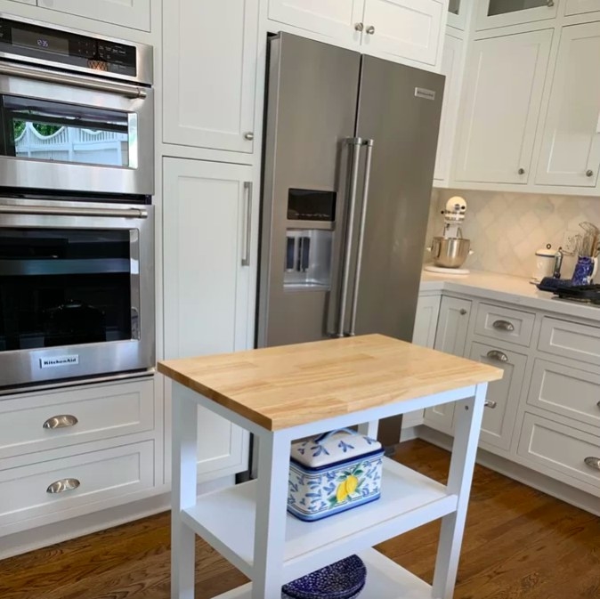 Reviewer image of island in a white kitchen