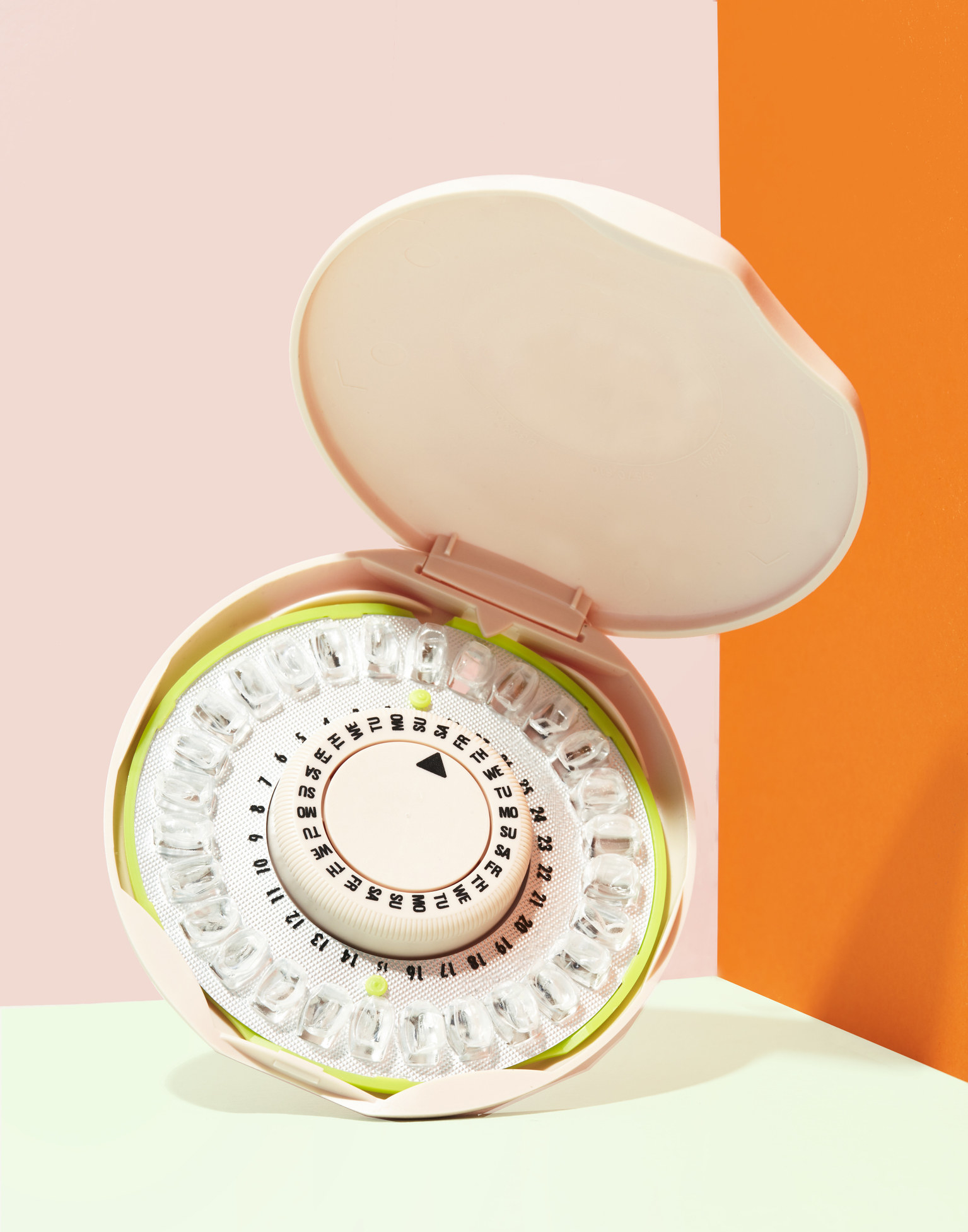 close up of birth control pills