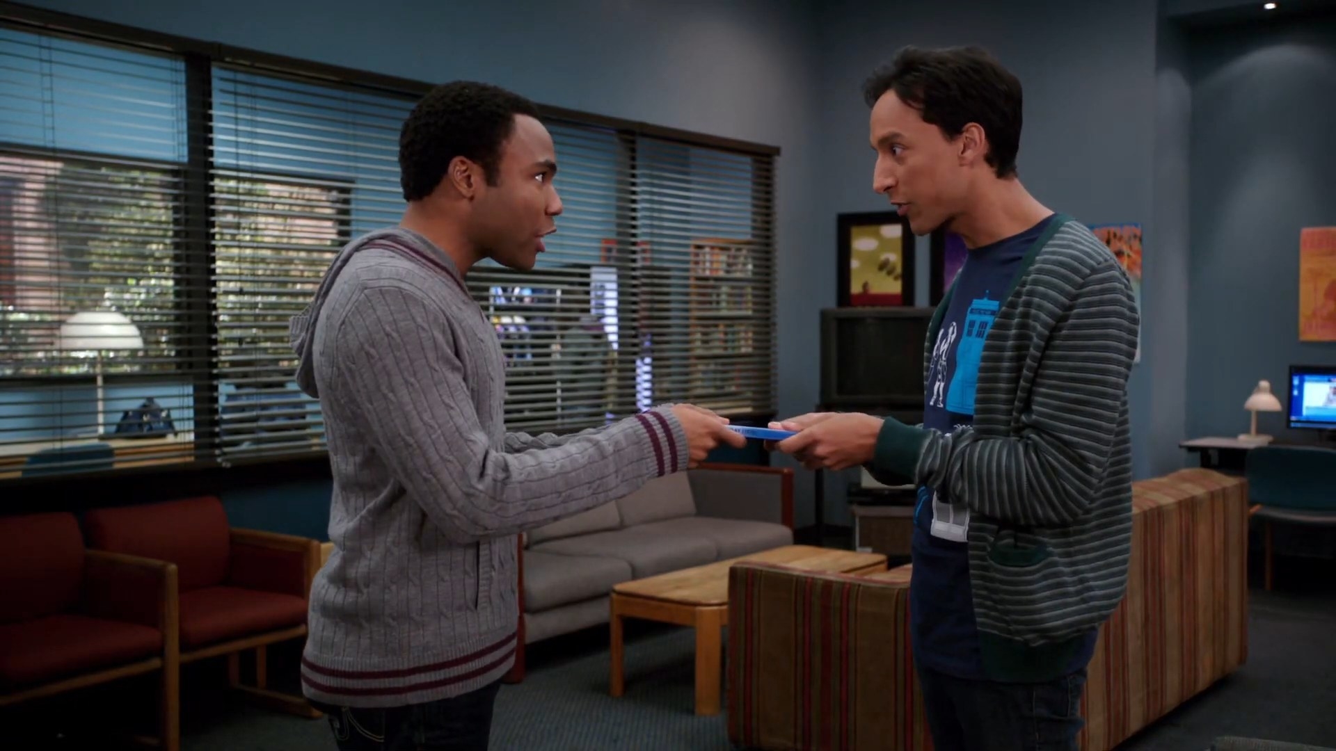 Troy and Abed holding a DVD case of &quot;Freaky Friday&quot; in &quot;Community&quot;
