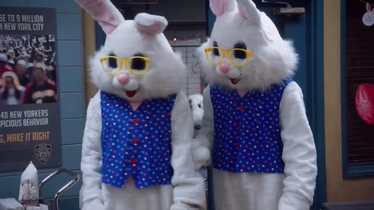 Jake and Holt in bunny costumes in &quot;Brooklyn Nine-Nine&quot;