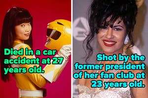 Thuy Trang as the Yellow Power Ranger and Selena at the Grammy Awards