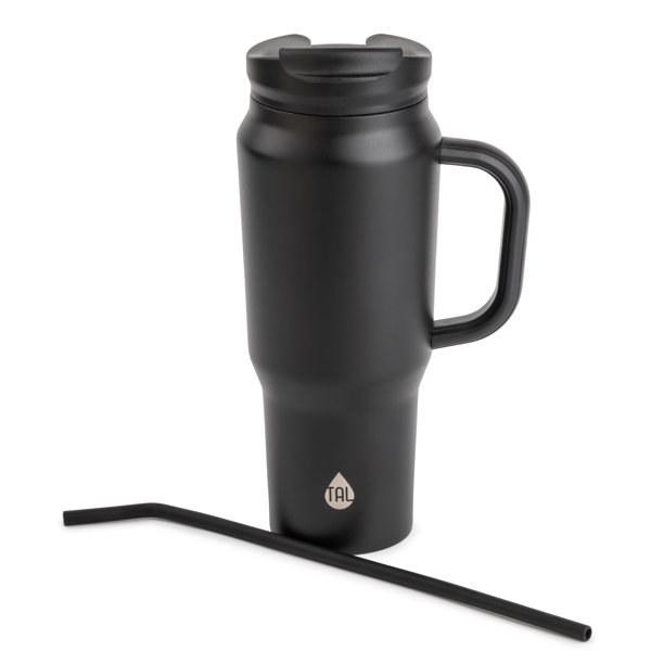 The black bottle mug and straw