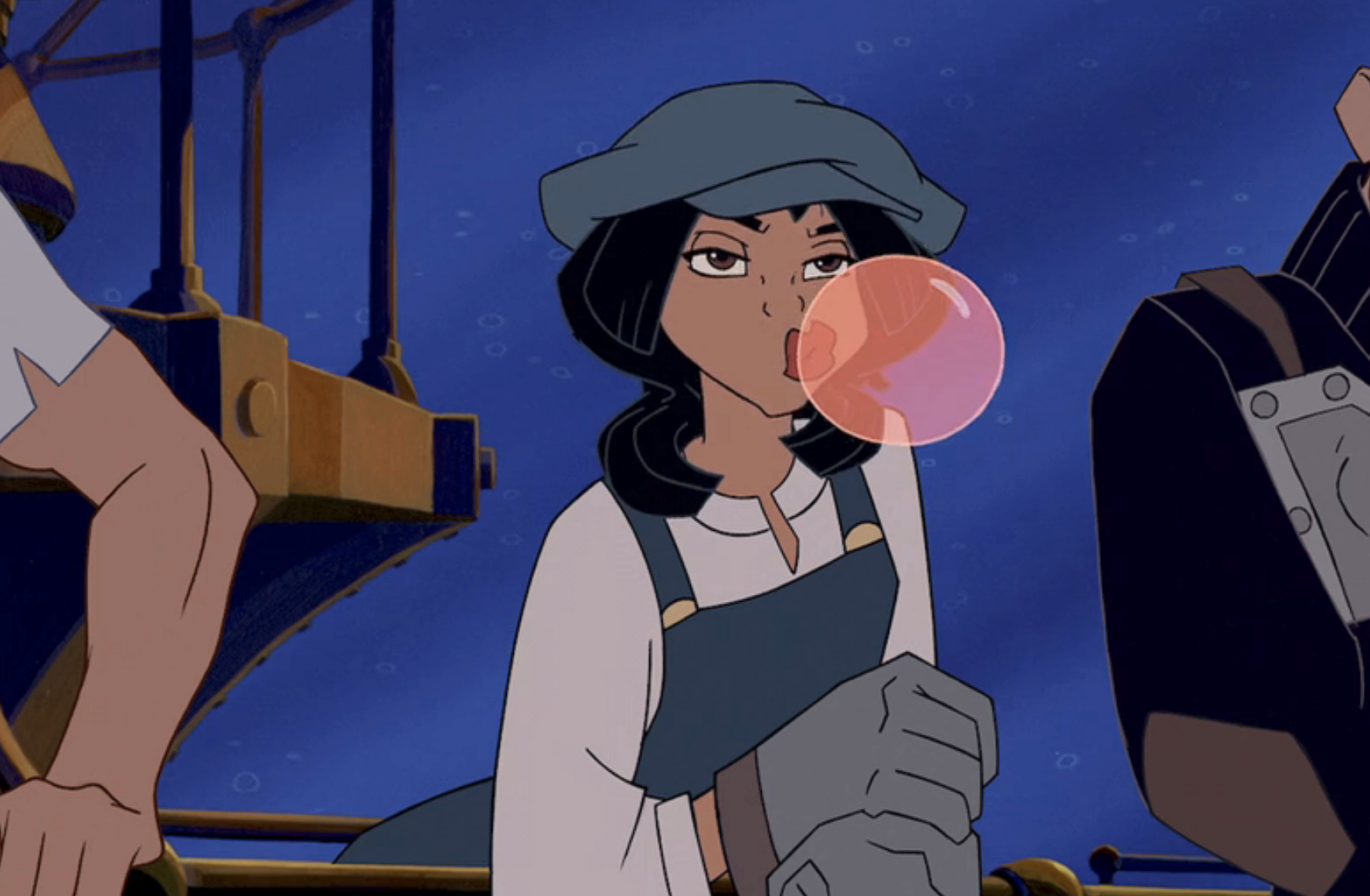 Audrey Ramirez blowing a bubble with her gum