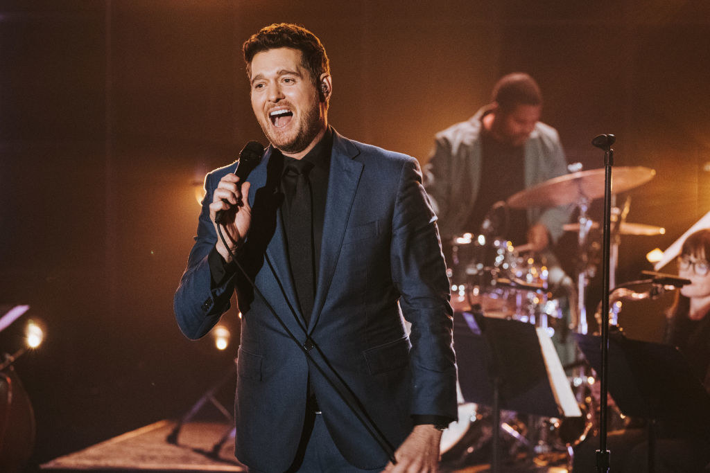 michael buble performing on the late late show with james corden