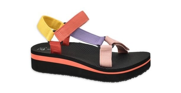 a photo of the sandals in multicolor