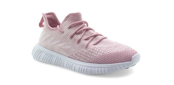 a photo of the sneakers in light pink