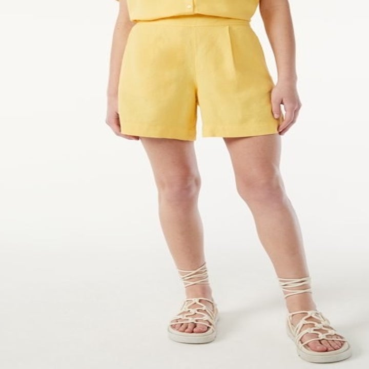 a photo of a model wearing the shorts