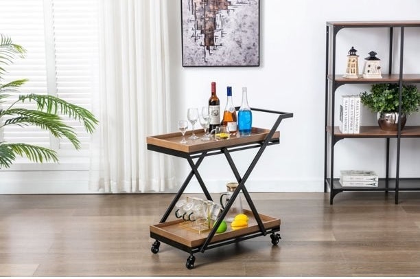 a photo of the bar cart